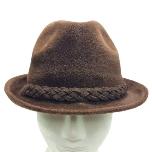 Ryś kapelusz filcowy welurowy kolor brązowy