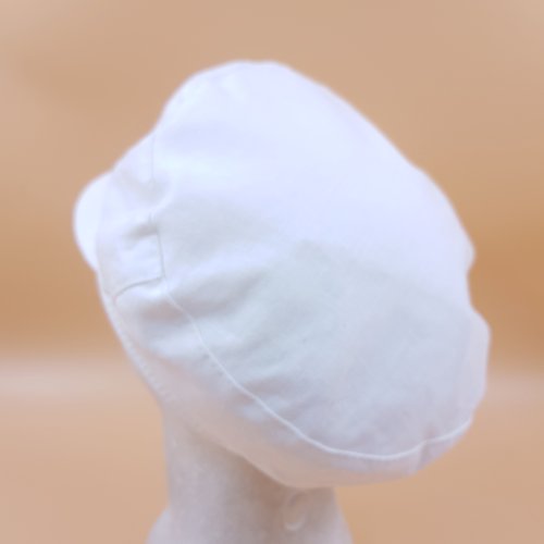 Czapka Jenny maciejówka lniana  kolor biały