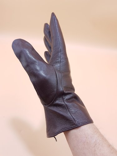 Rękawice skórzane  męskie brązowe